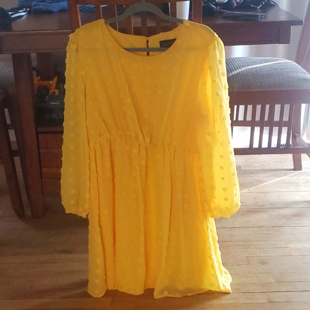 Yellow long sleeve dress